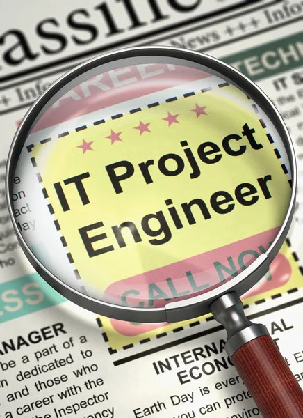 Job Opening IT Project Engineer. 3D. — Stock Photo, Image