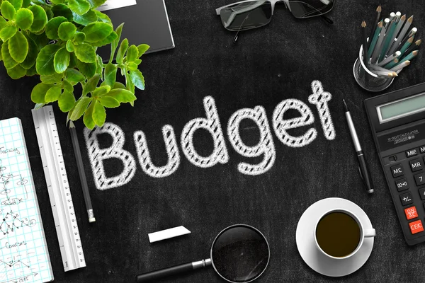 Black Chalkboard with Budget. 3D Rendering. — Stock Photo, Image