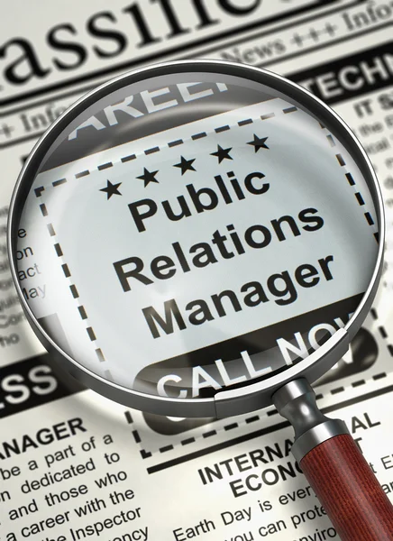 Job Opening Public Relations Manager. 3D.