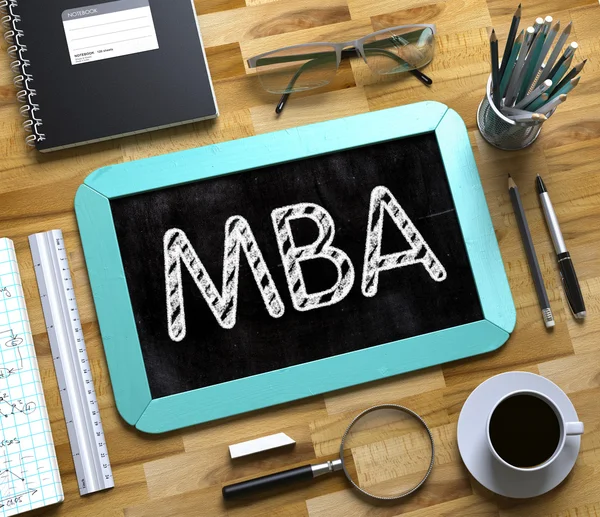 MBA kézírásos a Small Chalkboard. 3d. — Stock Fotó