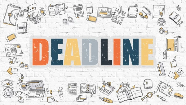 Deadline Concept with Doodle Design Icons. — Stock Photo, Image