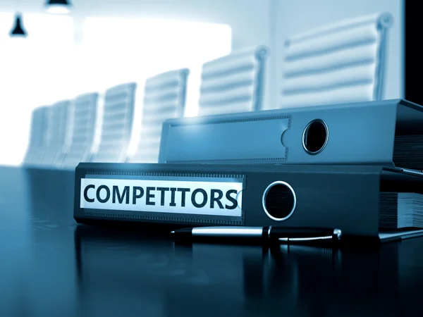 Competitors on Ring Binder. Blurred Image. 3D. — Stock Photo, Image