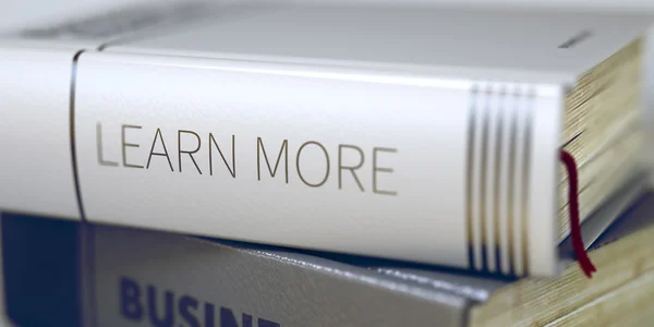 Erfahren Sie mehr - Businessbuchtitel. 3d. — Stockfoto