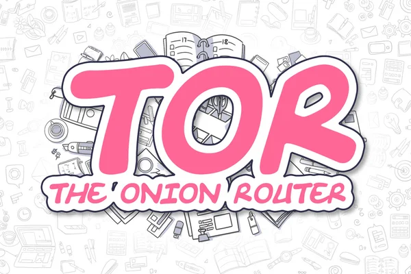 Tor-Cartoon magenta szó. Üzleti koncepció. — Stock Fotó