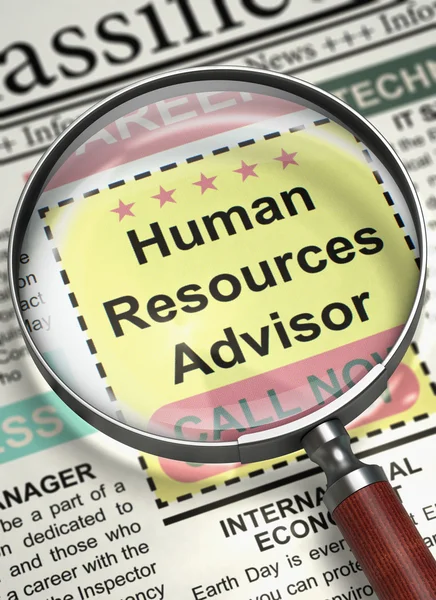 Taak openen Human Resources Advisor. 3d. — Stockfoto