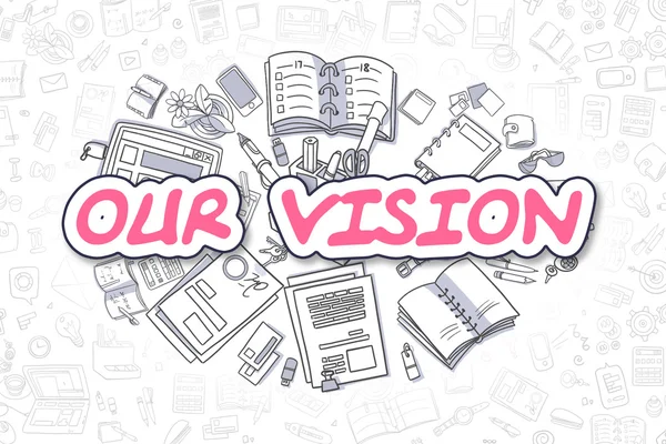 Vår vision-Cartoon Magenta Word. Affärsidé. — Stockfoto