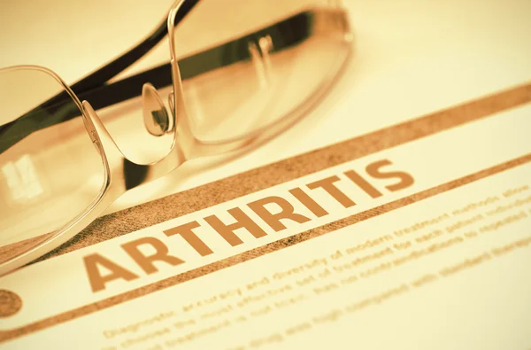 Diagnosis Arthritis (dalam bahasa Inggris). Konsep Medis. Ilustrasi 3D . — Stok Foto