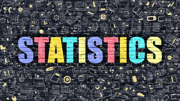 Statistik in mehrfarbig. Doodle-Design. — Stockfoto