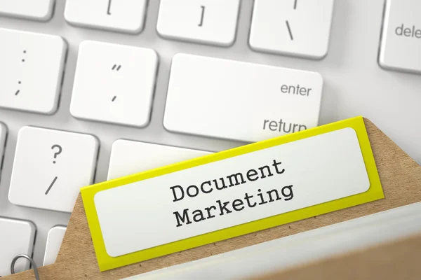 Fiche avec Document Marketing. 3D . — Photo