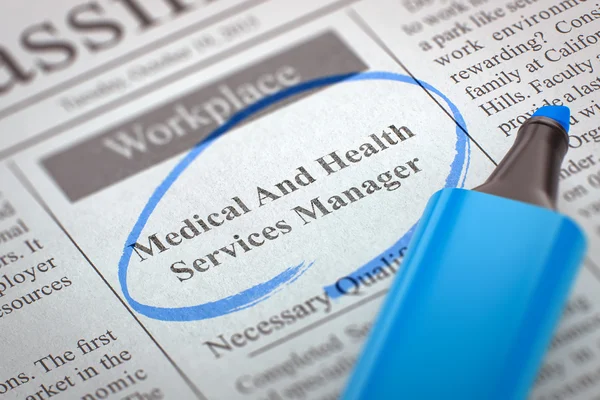 Medical And Health Services Manager Hiring Now. 3D. — Stock Photo, Image