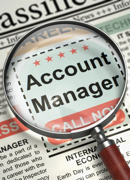Account manager nu inhuren. 3d. — Stockfoto