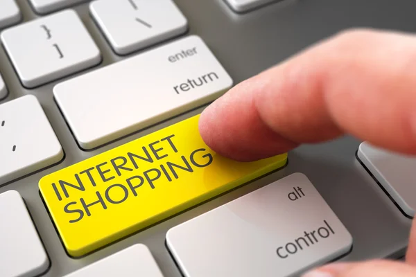 인터넷 쇼핑-주요 개념 키보드. 3d. — 스톡 사진