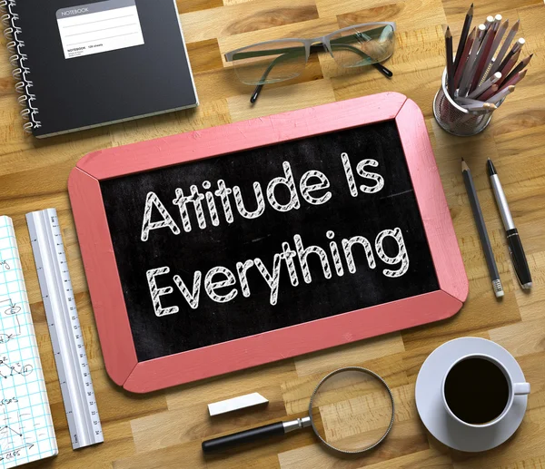 Klein schoolbord met attitude is alles. 3d. — Stockfoto