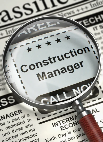 Construction Manager Join Our Team. 3D. — Stock Photo, Image