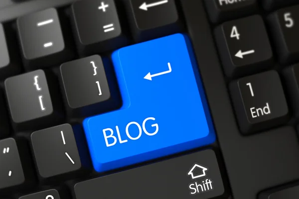 Блог CloseUp синьої клавіатури. тривимірний . — стокове фото