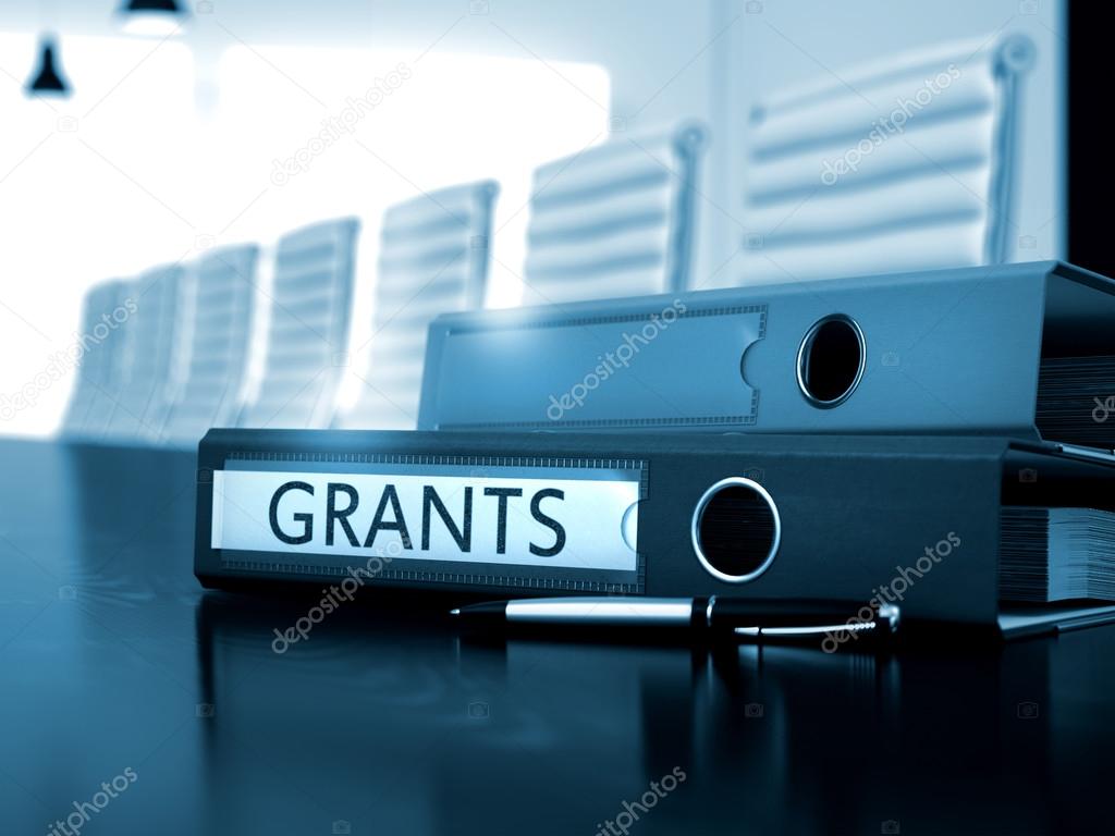Grants on Office Folder. Toned Image. 3D.