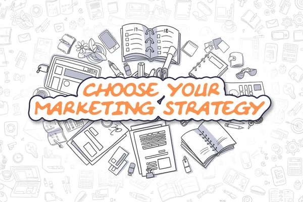 Wybierz strategię marketingową-koncepcja biznesowa. — Zdjęcie stockowe