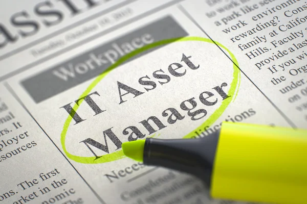 Ahora la contratación de IT Asset Manager. 3D . —  Fotos de Stock