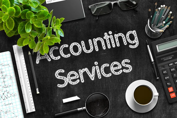Accounting Services op zwarte schoolbord. 3D-rendering. — Stockfoto