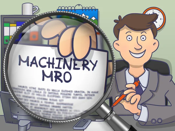 Maquinaria MRO a través de lupa. Diseño de Doodle . — Foto de Stock