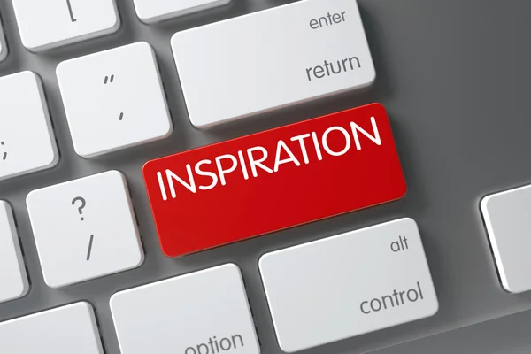 Inspiration Nahaufnahme der Tastatur. 3d. — Stockfoto