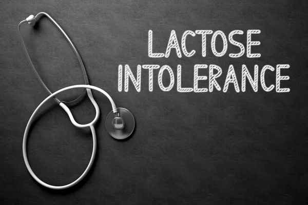 Lactose Intolerance - Teks di Chalkboard. Ilustrasi 3D . — Stok Foto