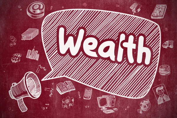 Wealth-kézzel rajzolt illusztráció Red Chalkboard. — Stock Fotó
