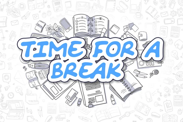 Time For A Break - Doodle Blue Word (en inglés). Concepto de negocio . — Foto de Stock