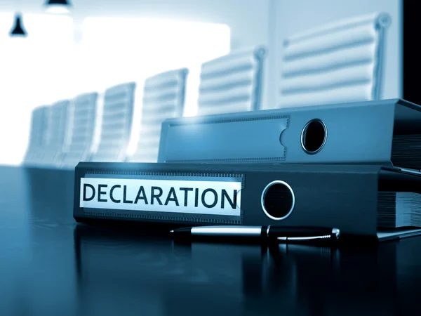 Declaration on File Folder. Blurred Image. 3D. — Stock Photo, Image