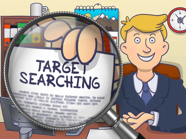 Target Searching through Lens. Doodle Design. — Stock Photo, Image