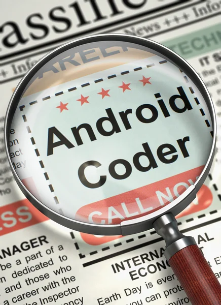 Android Coder Junte-se a nossa equipe. 3D . — Fotografia de Stock