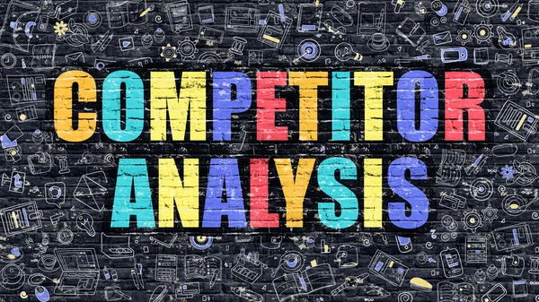 Competitor Analysis in Multicolor. Doodle Design. — Stock Photo, Image