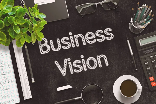 Business Vision Concept on Black Chalkboard. 3D Rendering. — Stock Photo, Image