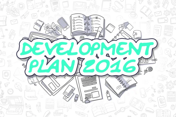 Development Plan 2016 - Doodle Green Word. Business Concept.