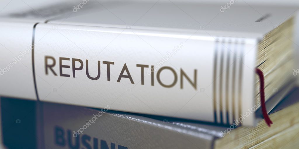 Reputation. Book Title on the Spine. 3D.