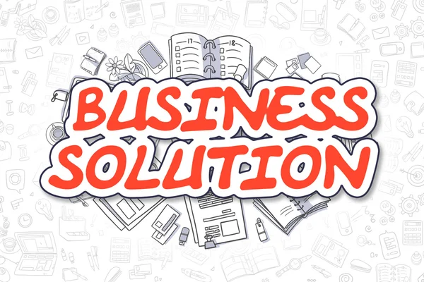 Business Solution-cartoon rode tekst. — Stockfoto