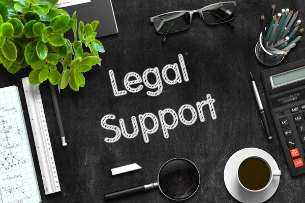 Legal Support on Black Chalkboard. 3D Rendering. — Stock Photo, Image