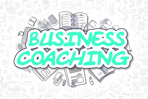 Business Coaching - Doodle Green Text. Business Concept. — Stockfoto