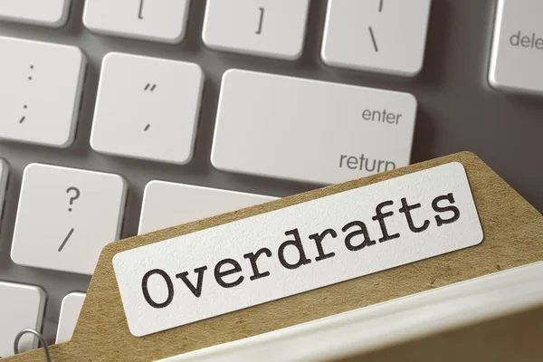 Índice de Cartão com Inscrição Overdrafts. 3D . — Fotografia de Stock