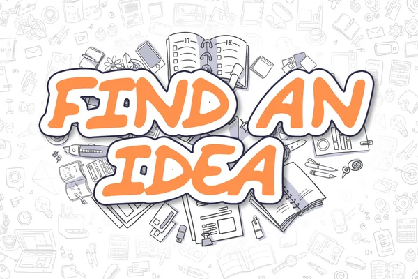 Find An Idea - Doodle Orange Inscription. Business Concept. — Stock fotografie