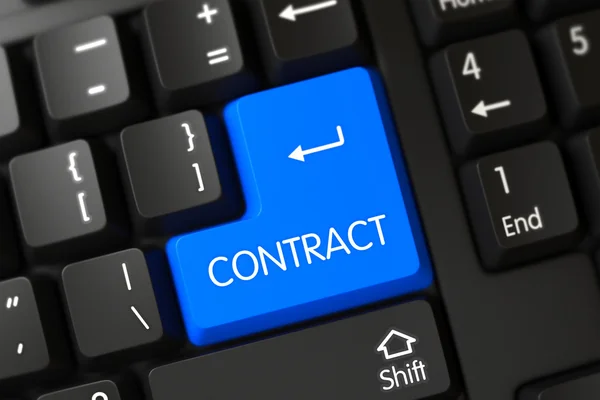 Contract close-up van blauwe toetsenbord toetsenbord. 3D. — Stockfoto