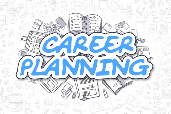 Career Planning - Cartoon Blue Text. Business Concept. — Stock fotografie