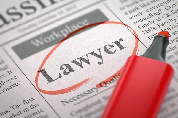 Lawyer Hiring Now. 3D. — Stock Photo, Image