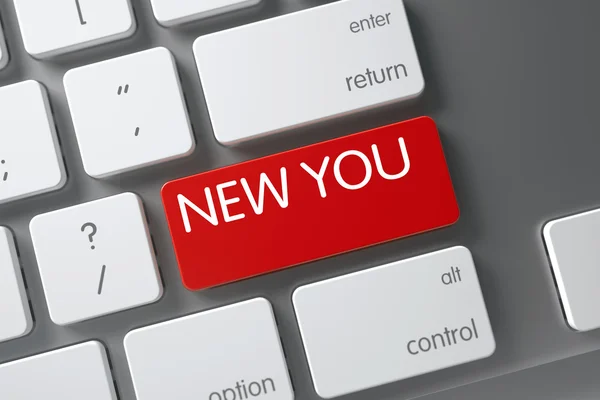 Keyboard with Red Key - New You. 3D. — Φωτογραφία Αρχείου