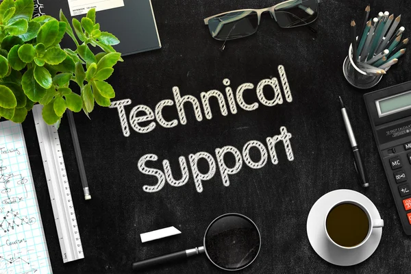 Black Chalkboard with Technical Support. 3D Rendering. — Stock Photo, Image