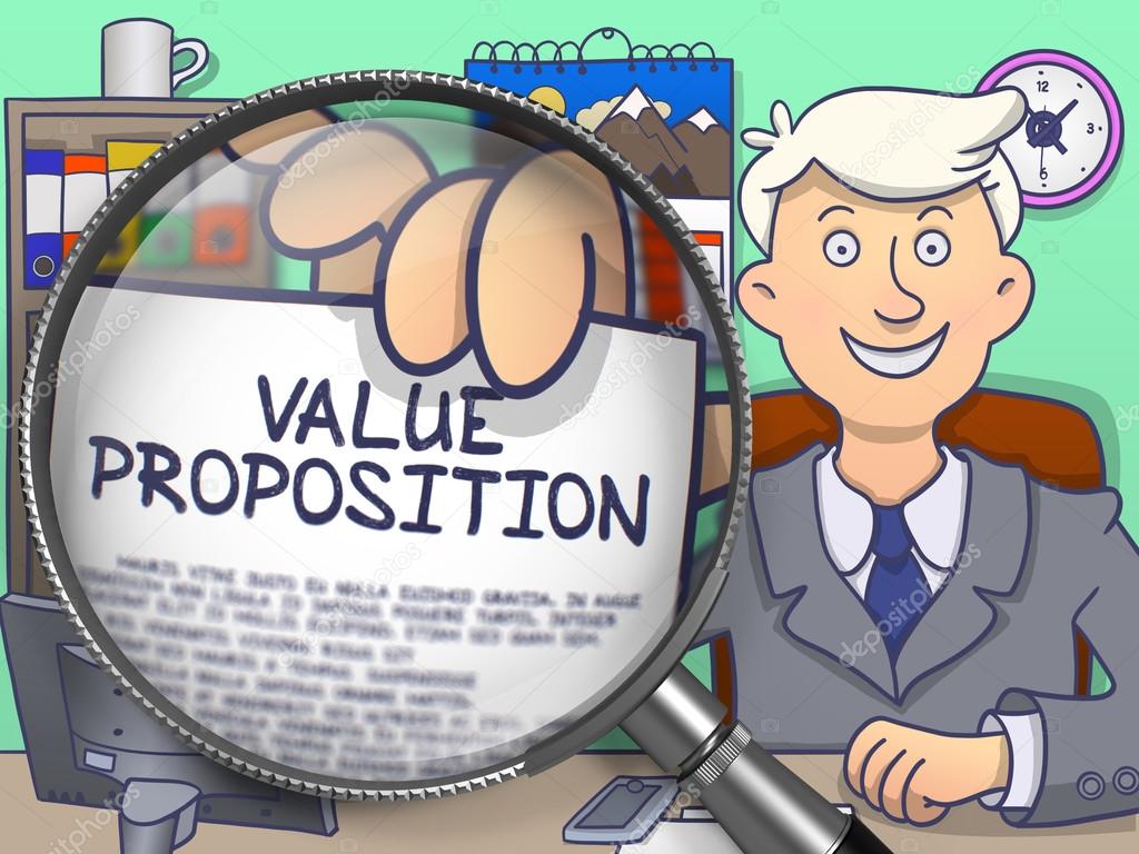 Value Proposition through Lens. Doodle Design.