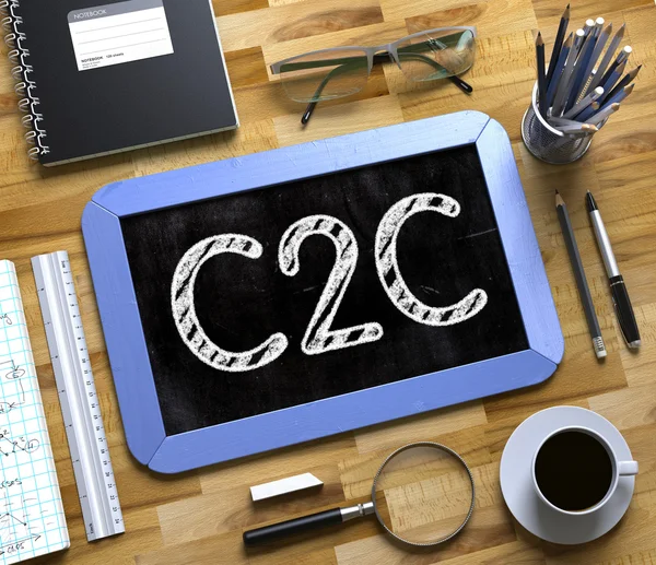 Small Chalkboard with C2C Concept. 3D. — Stock fotografie