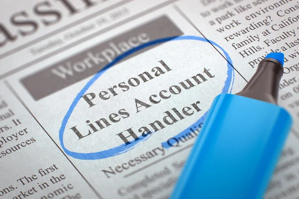 Job Opening Personal Lines Account Handler. 3D. — Stok Foto