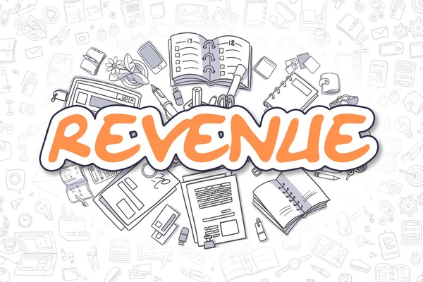 Revenus - Doodle Orange Inscription. Concept d'entreprise . — Photo