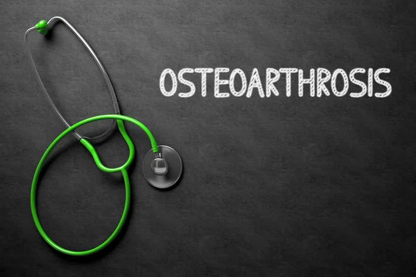 Osteoartroz - metin kara tahta üzerinde. 3D çizim. — Stok fotoğraf